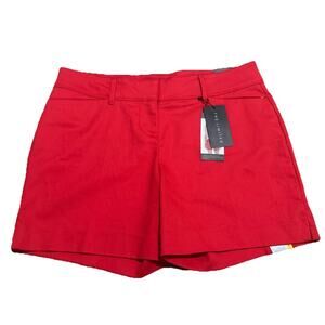 The Limited Womens 8 Tailored Red Classic Trousers Shorts Cotton Blend  NWT